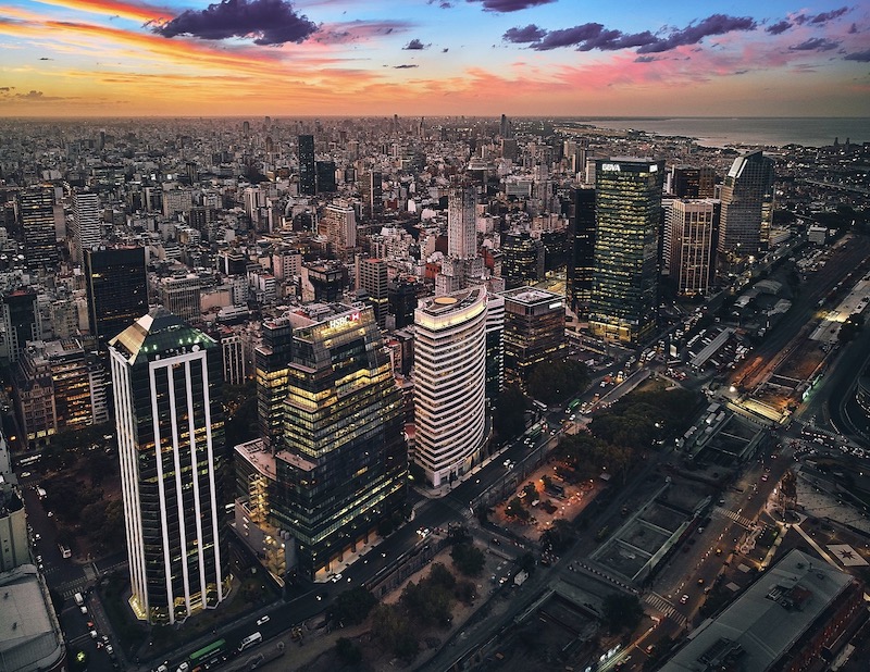 Vista panorámica de la ciudad - Área de cobertura de seguridad